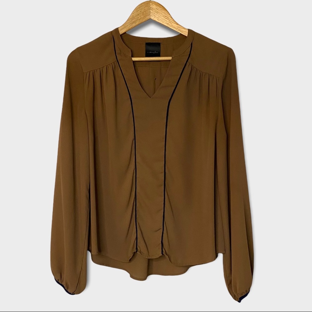 Brown & Navy Blouse